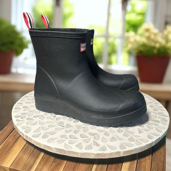 Hunter Play Short Insulated Winter Shearling Lined Waterproof Boots UK 7 US 9 - Picture 3 of 16